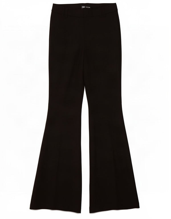 Zara Damen Flare Freizeithose Medium W28 L33 Schwarz Baumwolle