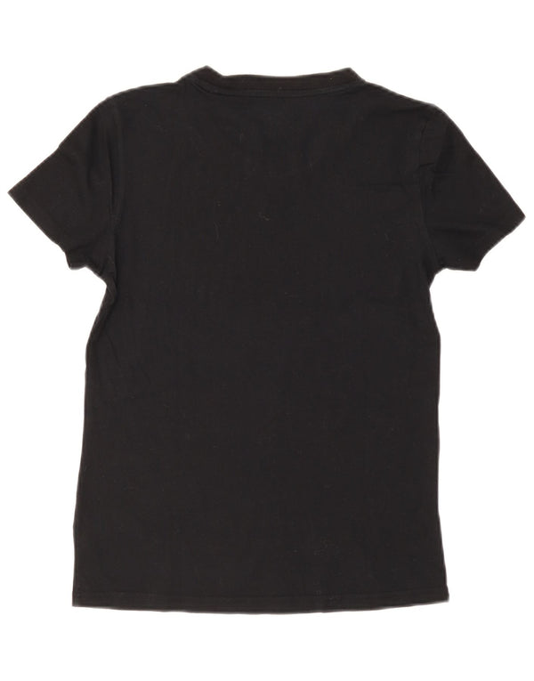 Adidas Damen Graphic T-Shirt Top UK 12/14 Medium Schwarz