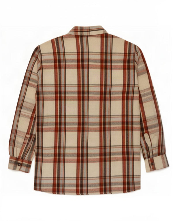 Vintage Mens Flannel Shirt Size 16 Large Multicoloured Check Cotton