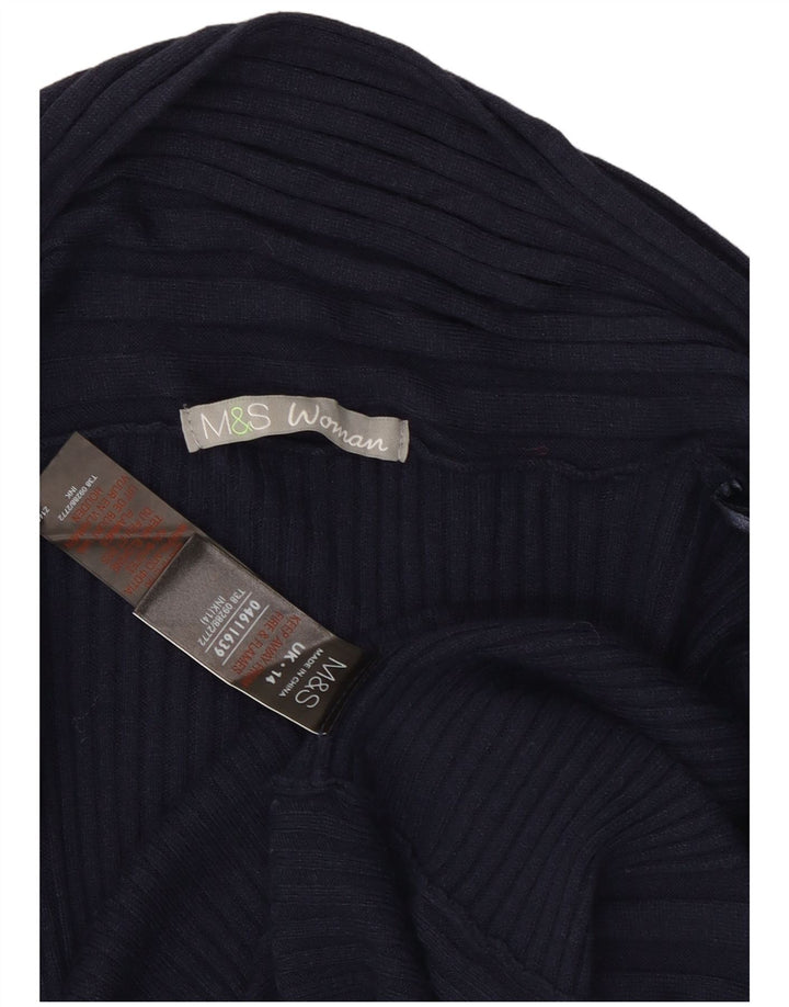 Marks & Spencer Damen Longline-Cardigan-Pullover UK 14 Medium Navy Blue