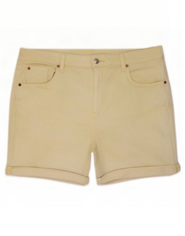 Marks & Spencer Damen Boyfriend-Jeansshorts UK 16 Large W36 Gelbe Baumwolle