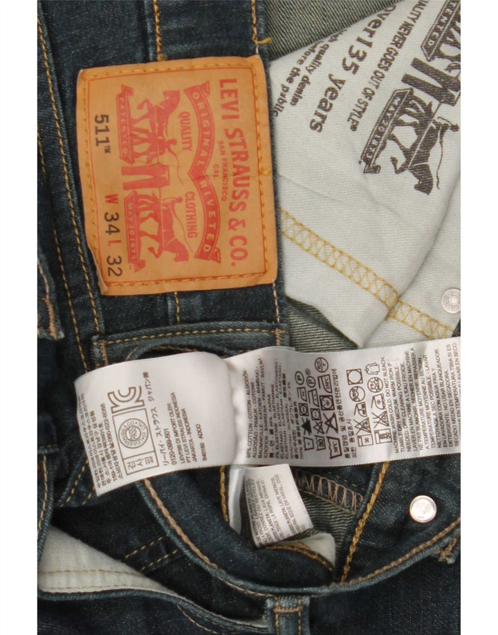 Levi's Herren 511 Slim Jeans W34 L32 Blaue Baumwolle