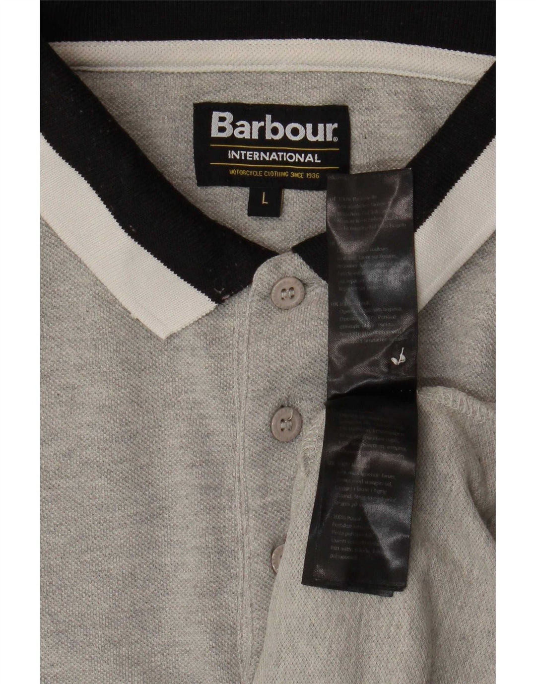 Barbour Herren-Poloshirt, große graue Colourblock-Baumwolle