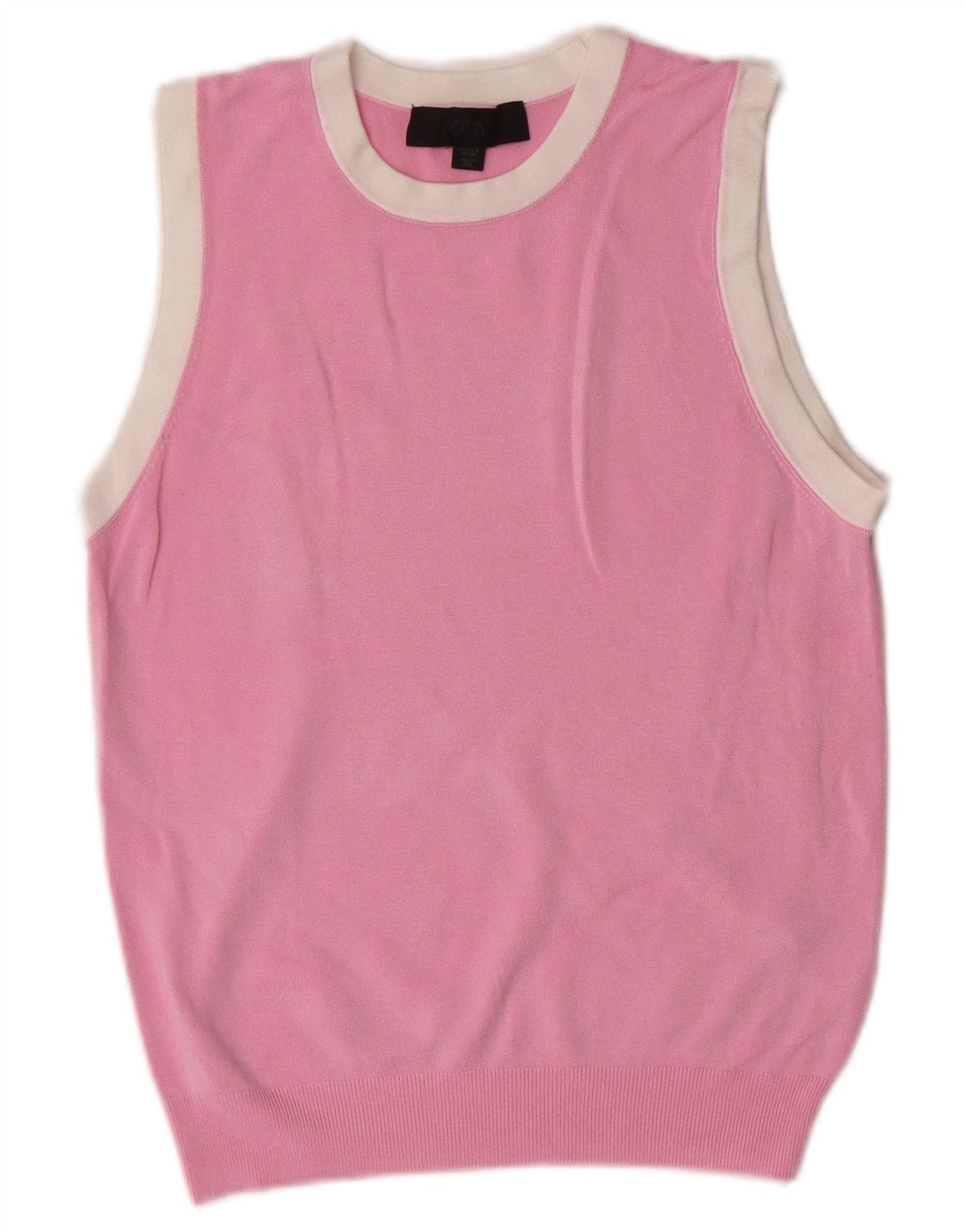 Zara Damen Crop Vest Tank Top UK 10 Small Pink