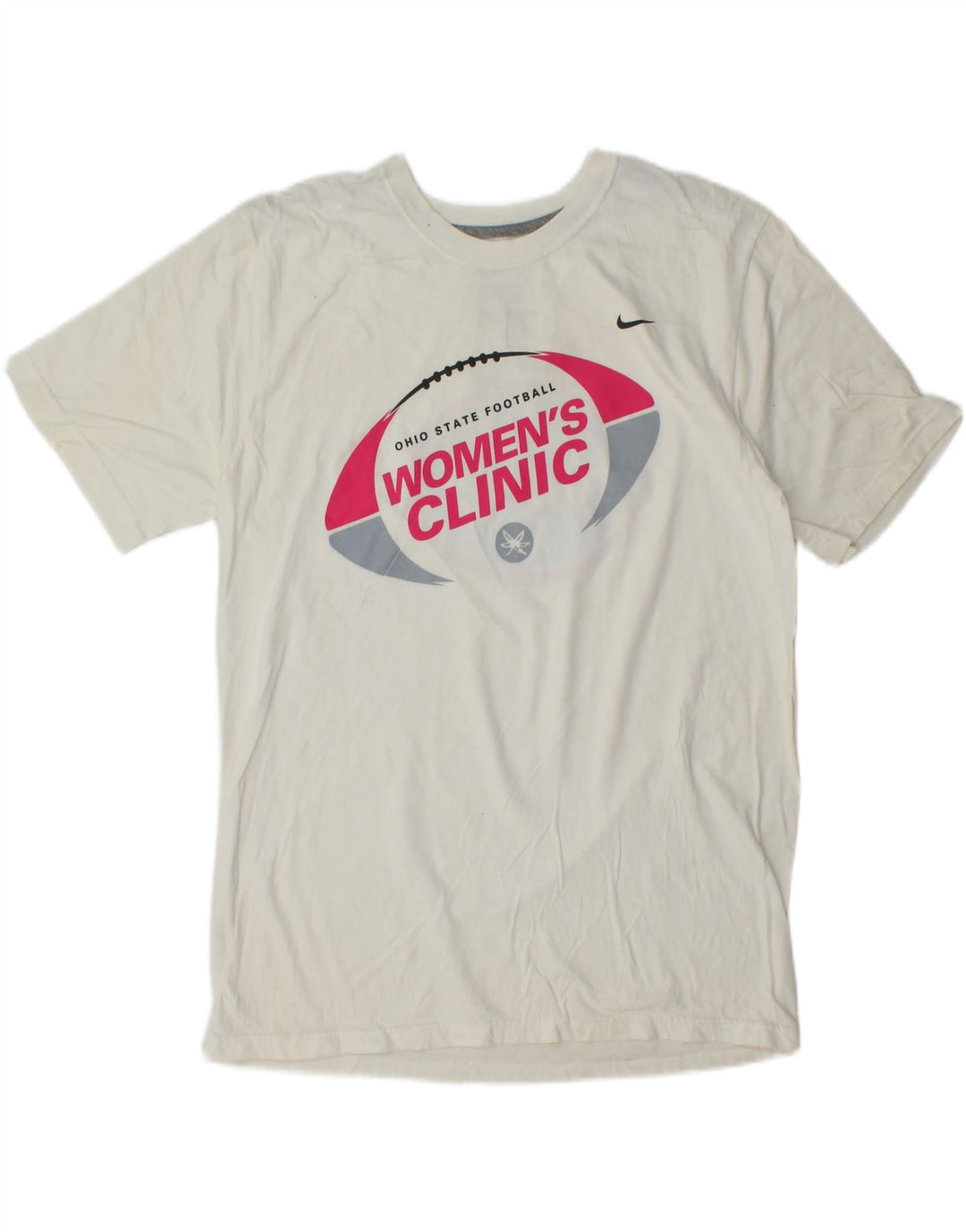 NIKE Damen-T-Shirt mit Grafik, UK 14, mittelweiße Baumwolle