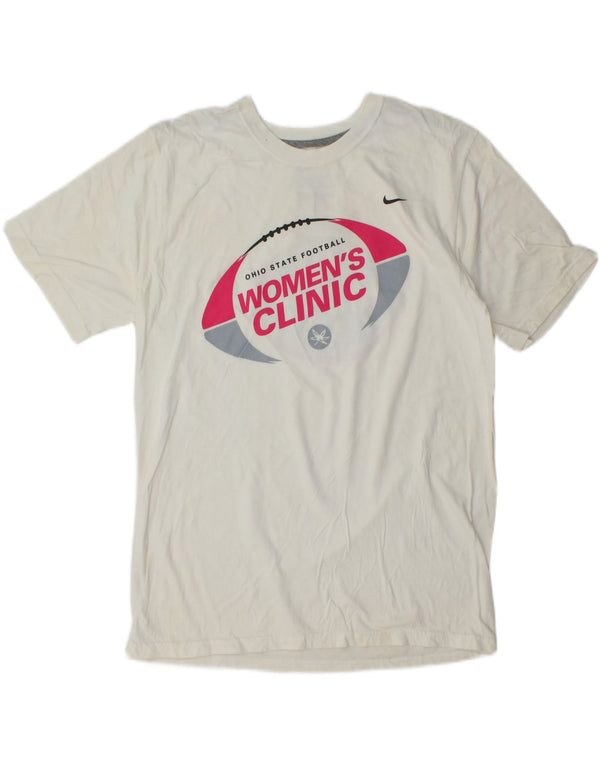 NIKE Damen-T-Shirt mit Grafik, UK 14, mittelweiße Baumwolle