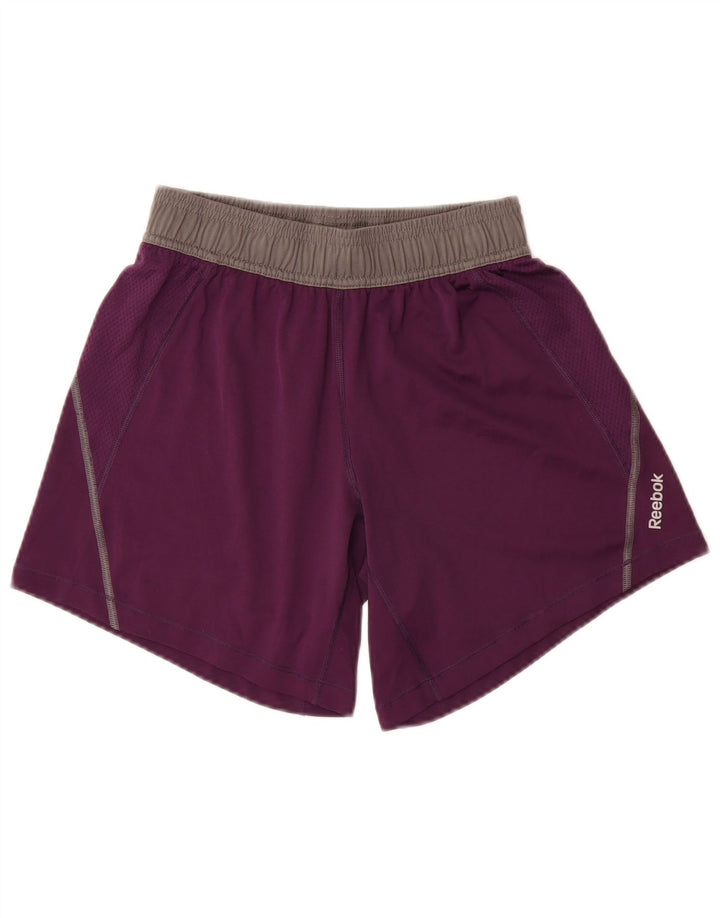 REEBOK Sportshorts für Jungen, 7–8 Jahre, XS, Lila, Farbblock-Polyester