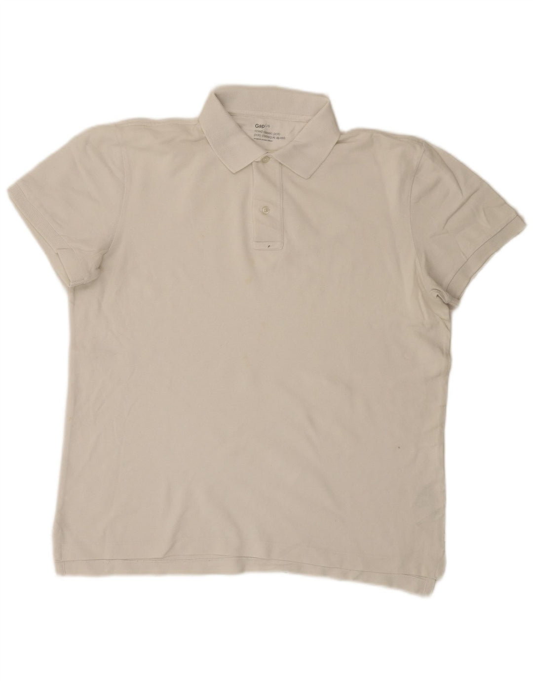 Gap Herren-Poloshirt, groß, aus weißer Baumwolle
