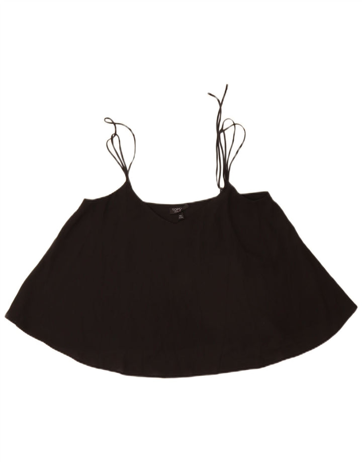 Topshop Damen Cami Top UK 12 Medium Schwarz Polyester