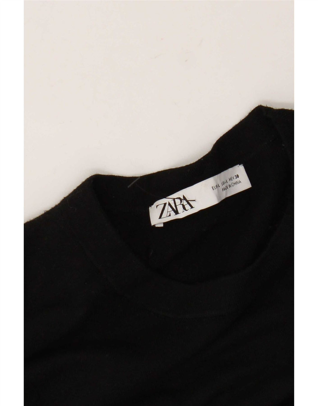 Zara Damen-Pullover mit Rundhalsausschnitt, Gr. 42, Größe L, Schwarz