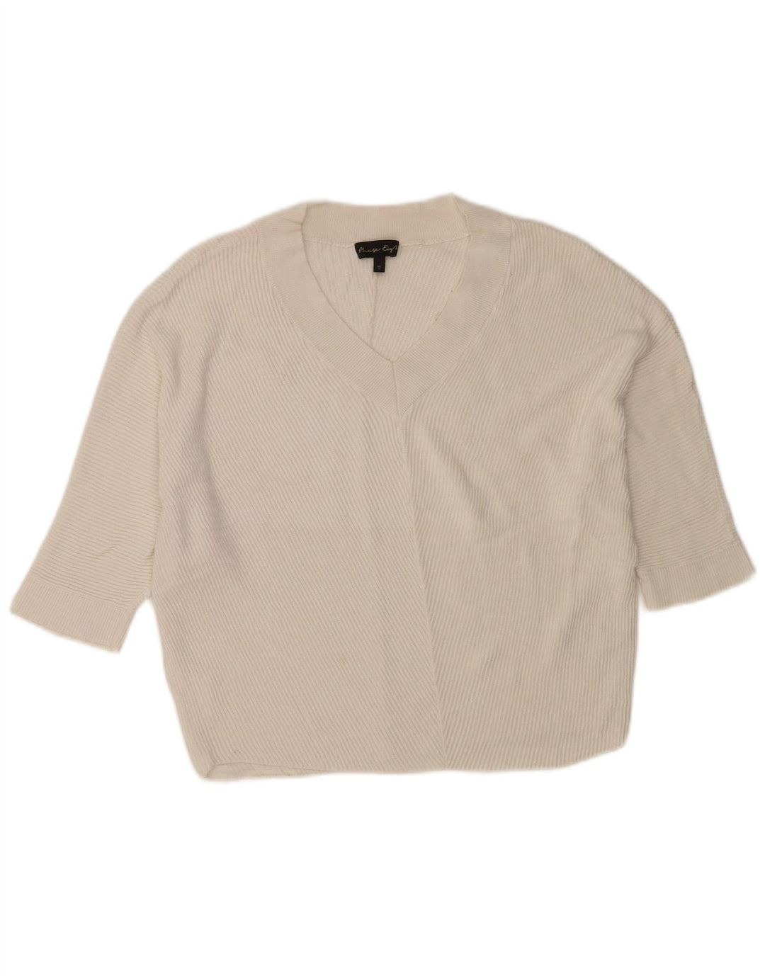 Phase Eight Damen-Pullover, übergroß, bauchfrei, V-Ausschnitt, Gr. 10, Größe S, Weiß