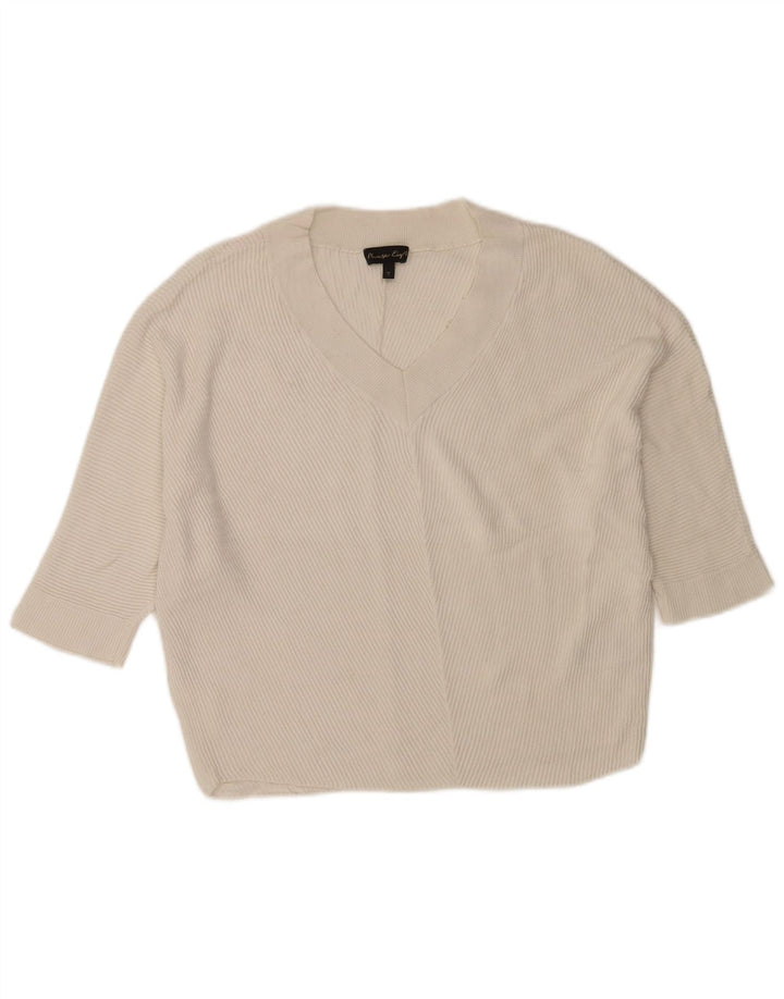 Phase Eight Damen-Pullover, übergroß, bauchfrei, V-Ausschnitt, Gr. 10, Größe S, Weiß