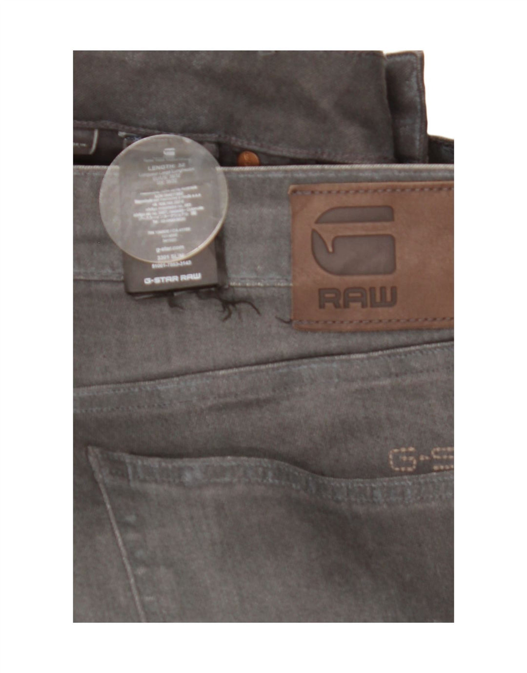 G-Star Herren Slim Jeans W38 L32 Graue Baumwolle