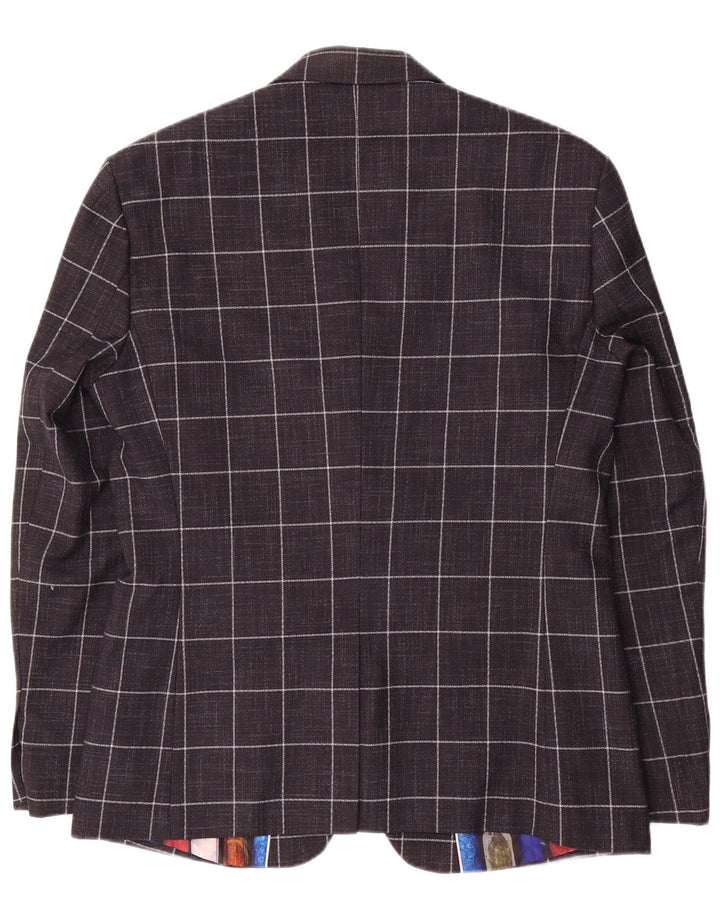 Cavani Herren-Blazer mit 2 Knöpfen, UK 42, XL, marineblau, kariert, Polyester