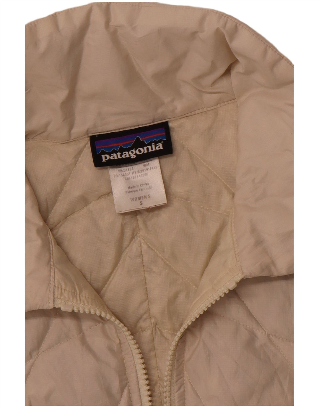 PATAGONIA Damen Steppjacke, wattiert, UK 10, Größe S, gebrochenes Weiß, Polyester