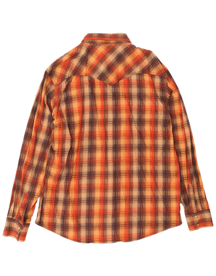 Wrangler Herren Retro-Hemd 2XL, braun karierte Baumwolle
