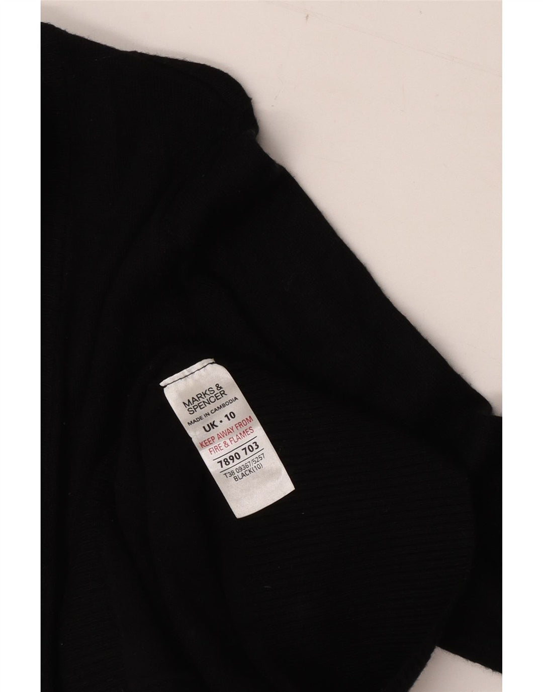 Marks & Spencer Damen Longline-Cardigan-Pullover UK 10 Small Schwarze Viskose