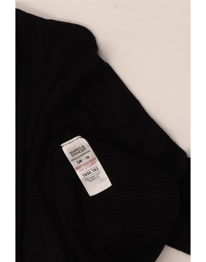 Marks & Spencer Damen Longline-Cardigan-Pullover UK 10 Small Schwarze Viskose
