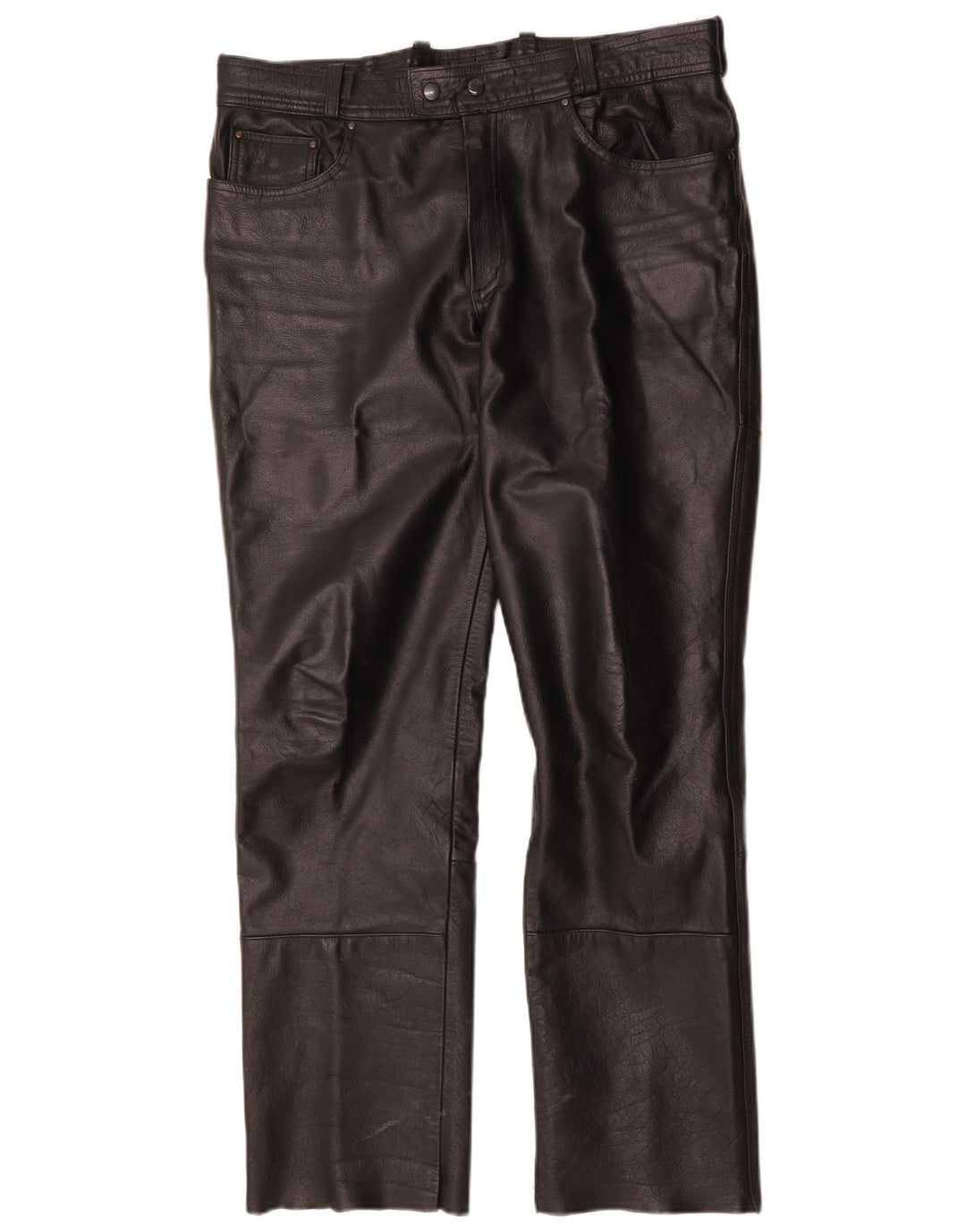 Louis Herren gerade Lederhose W34 L30 Schwarz