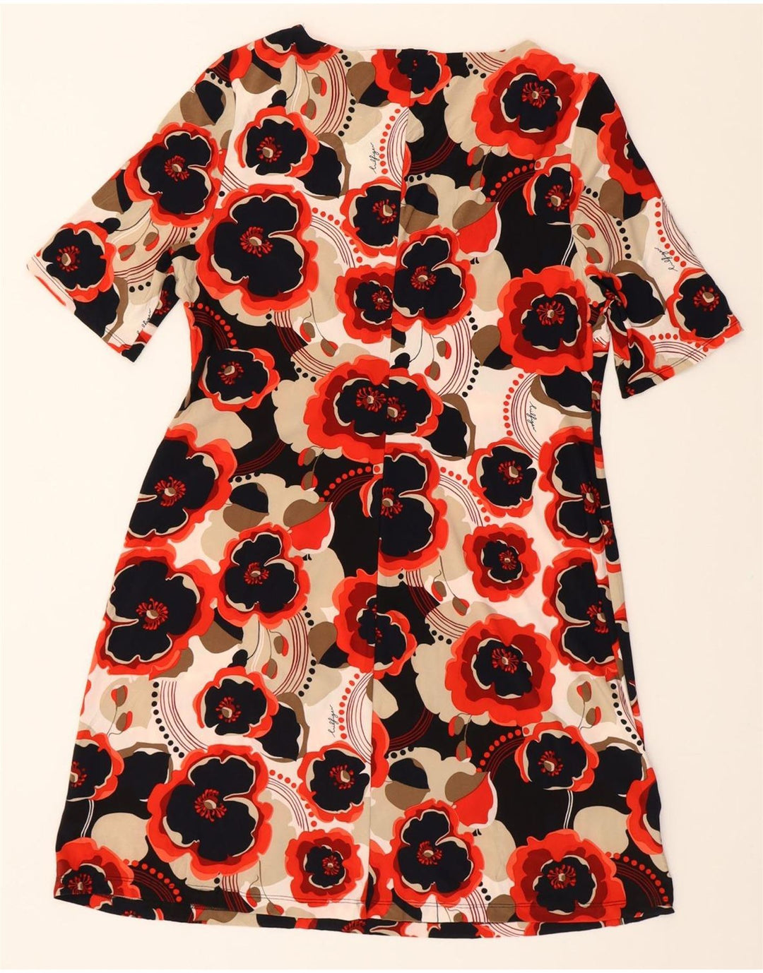 TOMMY HILFIGER Womens A-Line Dress US 12 Large Red Floral Polyester Vintage Tommy Hilfiger and Second-Hand Tommy Hilfiger from Messina Hembry 