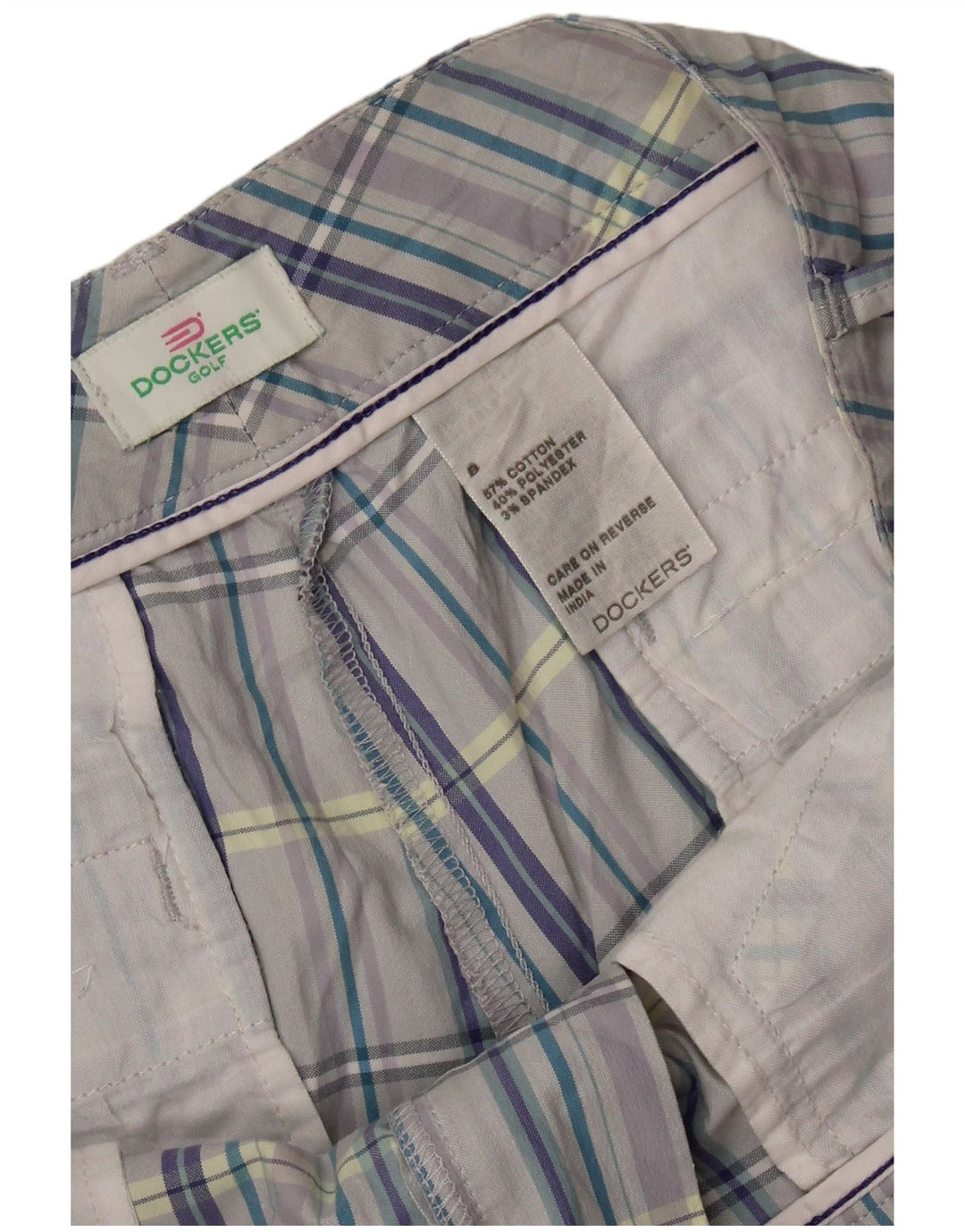 DOCKERS Freizeitshorts für Damen US 8 Medium W34 Grau karierte Baumwolle