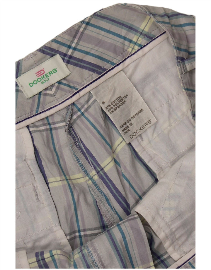 DOCKERS Freizeitshorts für Damen US 8 Medium W34 Grau karierte Baumwolle
