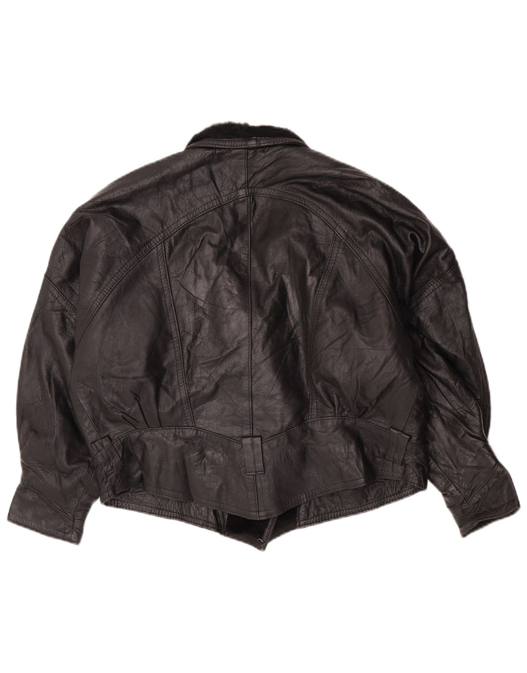 Vintage Damen Lederjacke UK 14 Large Schwarz