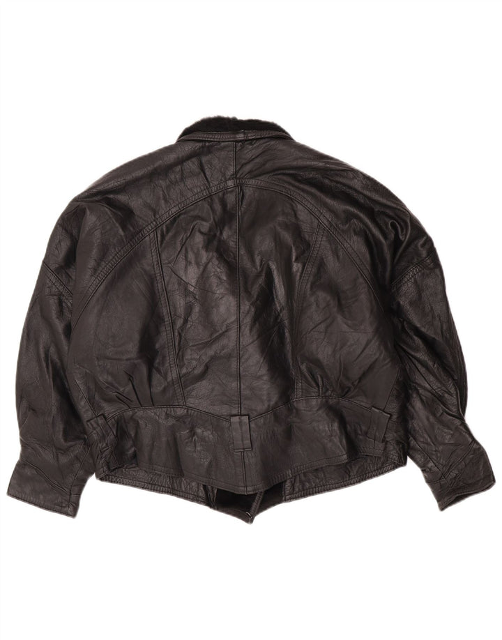 Vintage Damen Lederjacke UK 14 Large Schwarz