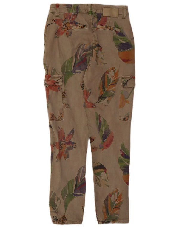 Desigual Damen Slim Cargohose EU 38 Medium W28 L27 Beige Floral