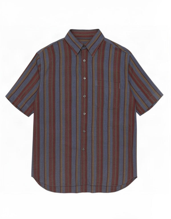 Vintage Herren Kurzarmhemd Medium Mehrfarbig gestreift