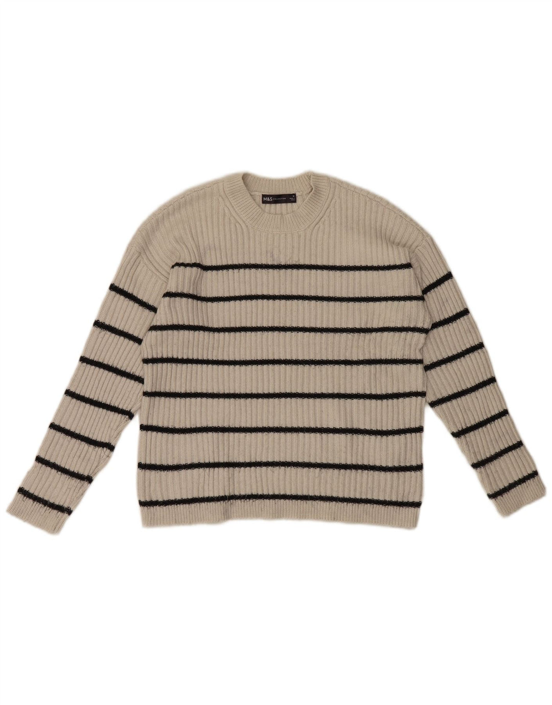 Marks & Spencer Damen-Pullover mit Rundhalsausschnitt, Gr. 12, Mittel, gebrochenes Weiß