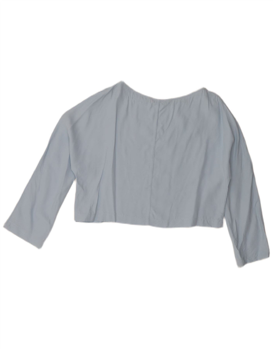 Zara Damen Crop Bluse Top UK 14 Große blaue Viskose