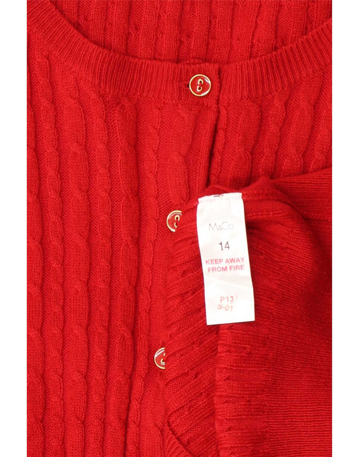 M&Co Damen-Cardigan-Pullover UK 14 Mittelrotes Acryl