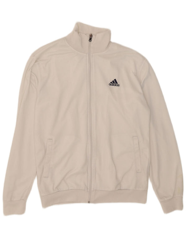 Adidas Herren-Trainingsanzug-Top-Jacke, großes weißes Polyester