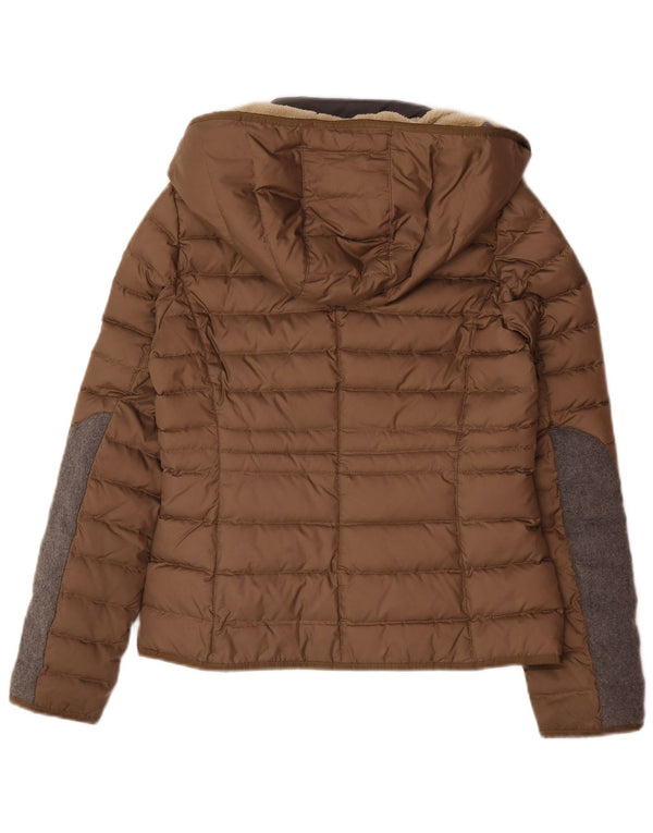 Marc O'Polo Damen Kapuzenjacke, wattiert, EU 36, klein, braun, Farbblock