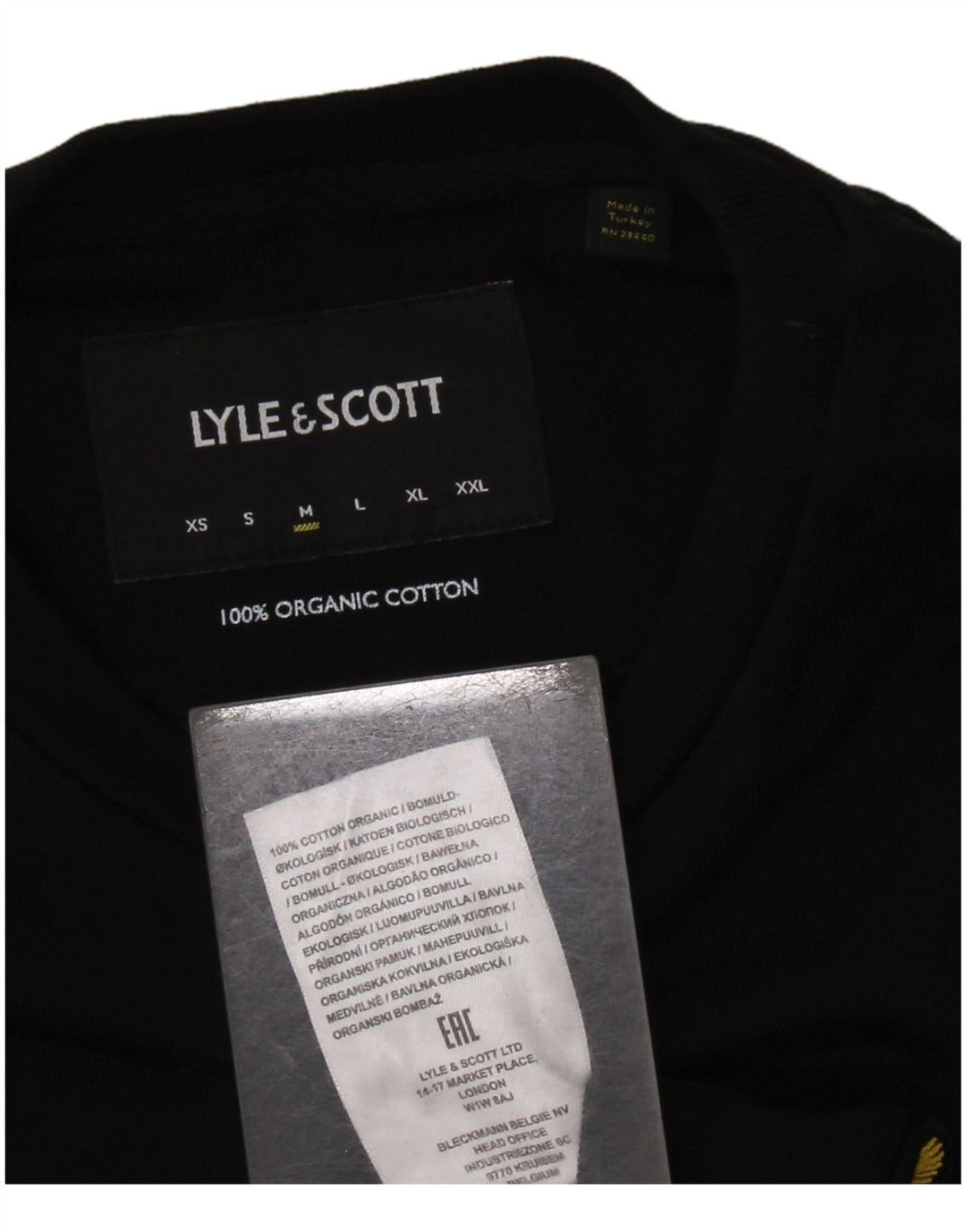 LYLE & SCOTT Herren-Sweatshirt-Pullover, mittelschwarze Baumwolle