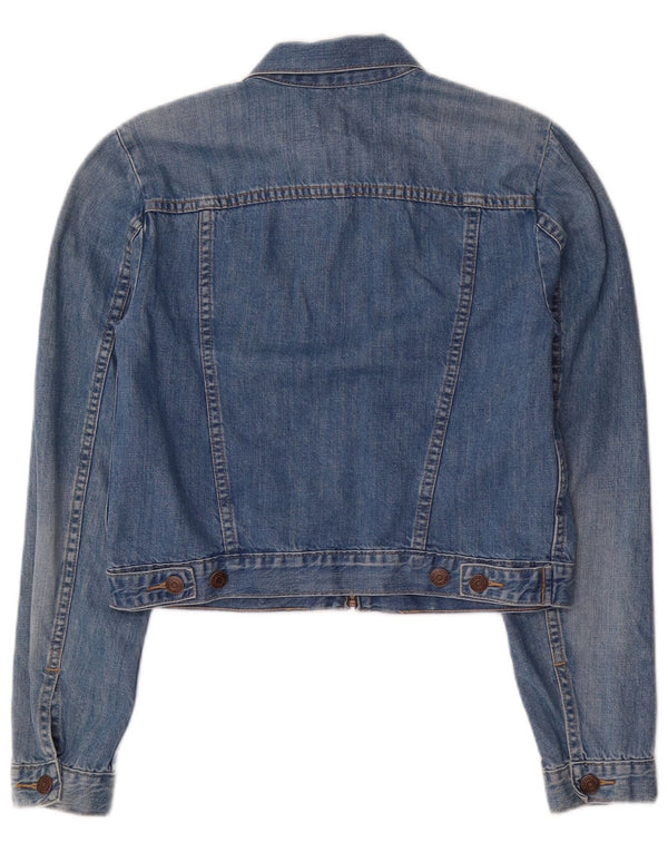Gap Damen Crop Denim Jacke UK 10 Small Blaue Baumwolle