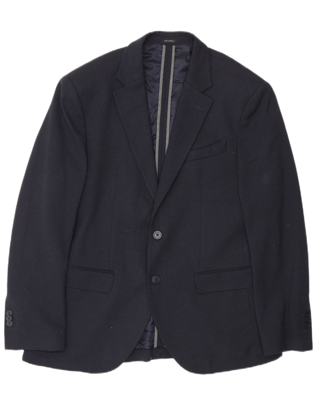 Massimo Dutti Herren-Blazer mit 2 Knöpfen, EU 50, mittelmarineblaue Wolle