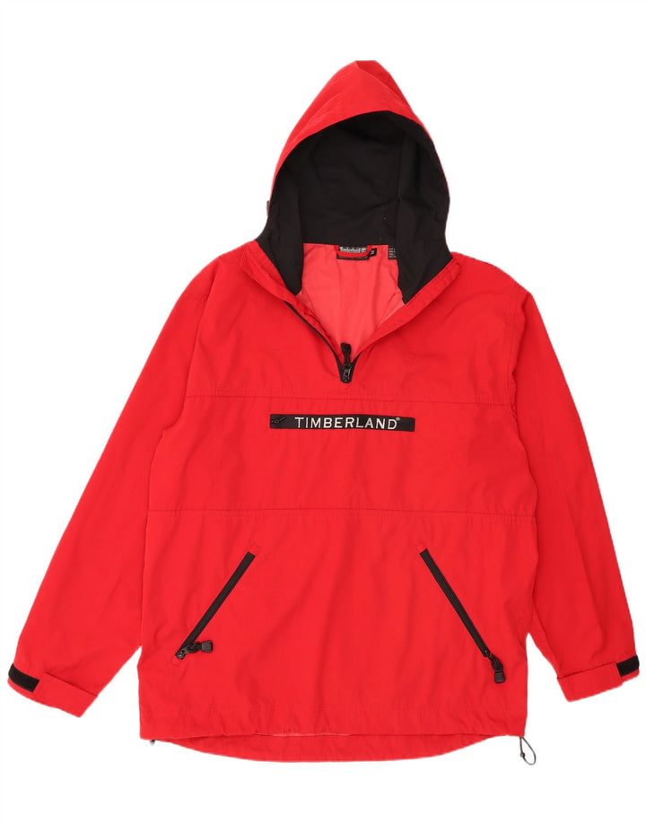 Timberland Herren-Anorakjacke mit Kapuze und Grafik, UK 38, Mittelrot, Polyester