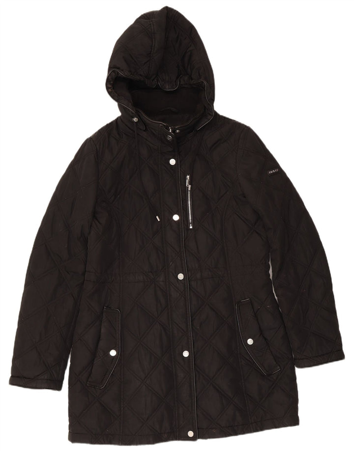 Dkny Damen-Steppjacke mit Kapuze, UK 14, Mittelmarineblau, Polyester