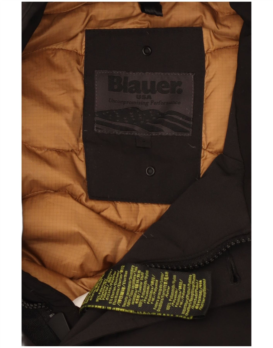 Blauer Herren Wattierte Jacke UK 40 Large Schwarz Nylon