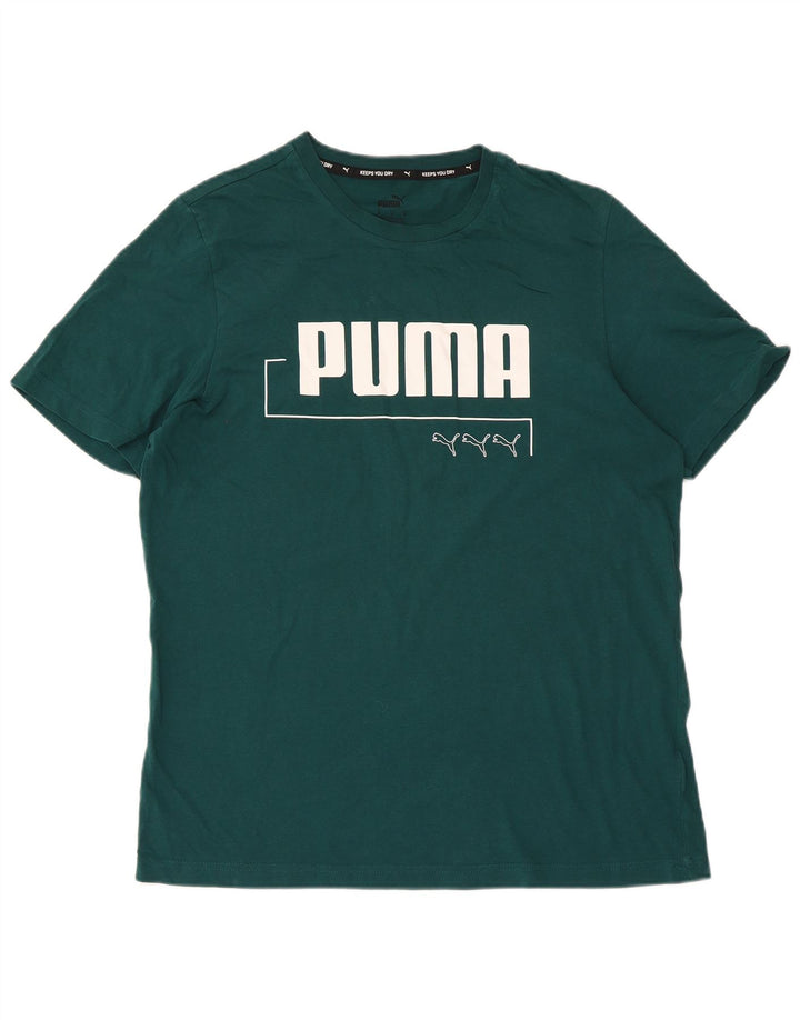 Puma Herren Grafik-T-Shirt-Oberteil Mittelgrün