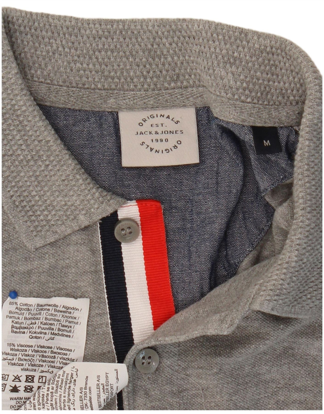 JACK & JONES Herren-Poloshirt aus mittelgrauer Baumwolle
