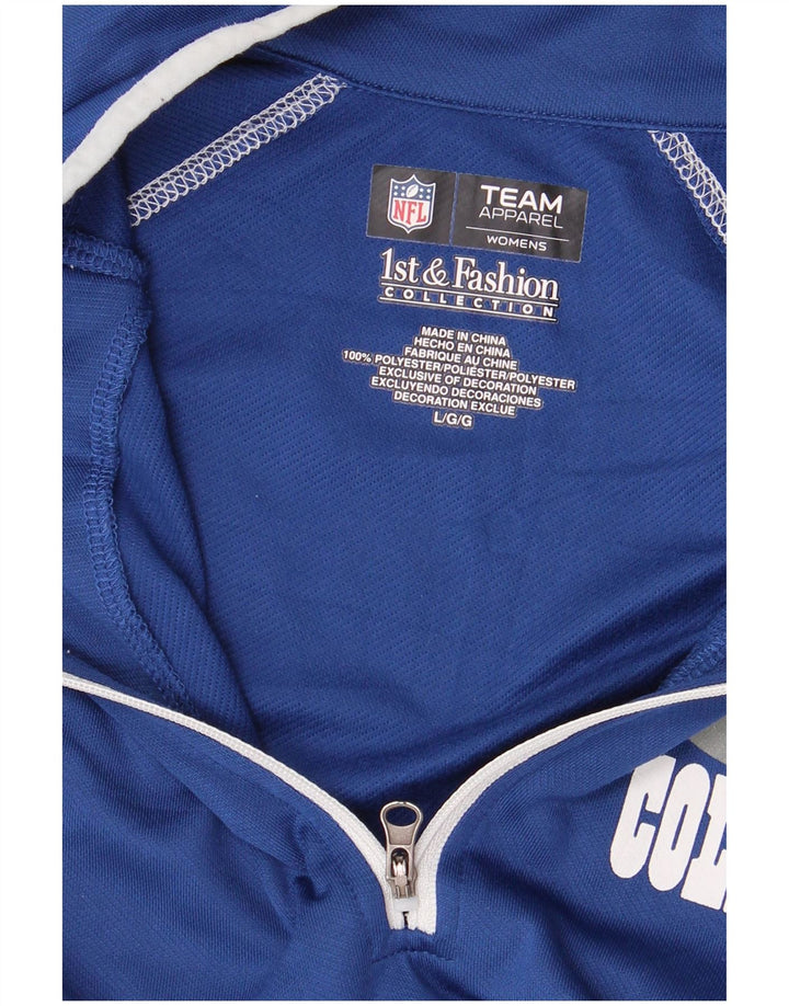 NFL Womens Colts Zip Neck Pullover Trainingsanzug Top UK 16 Large Marineblau