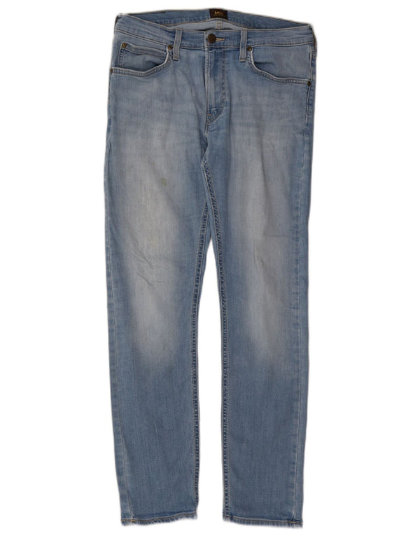 Lee Damen Luke Slim Jeans W31 L32 Blaue Baumwolle