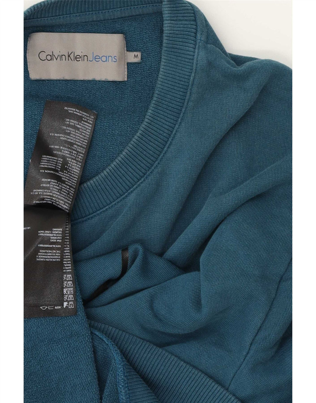 Calvin Klein Jeans Herren-Sweatshirt mit Grafik, mittelblaue Baumwolle