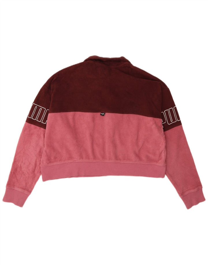 Puma Damen Übergroßer Grafik-Fleecepullover UK 14 Medium Burgund