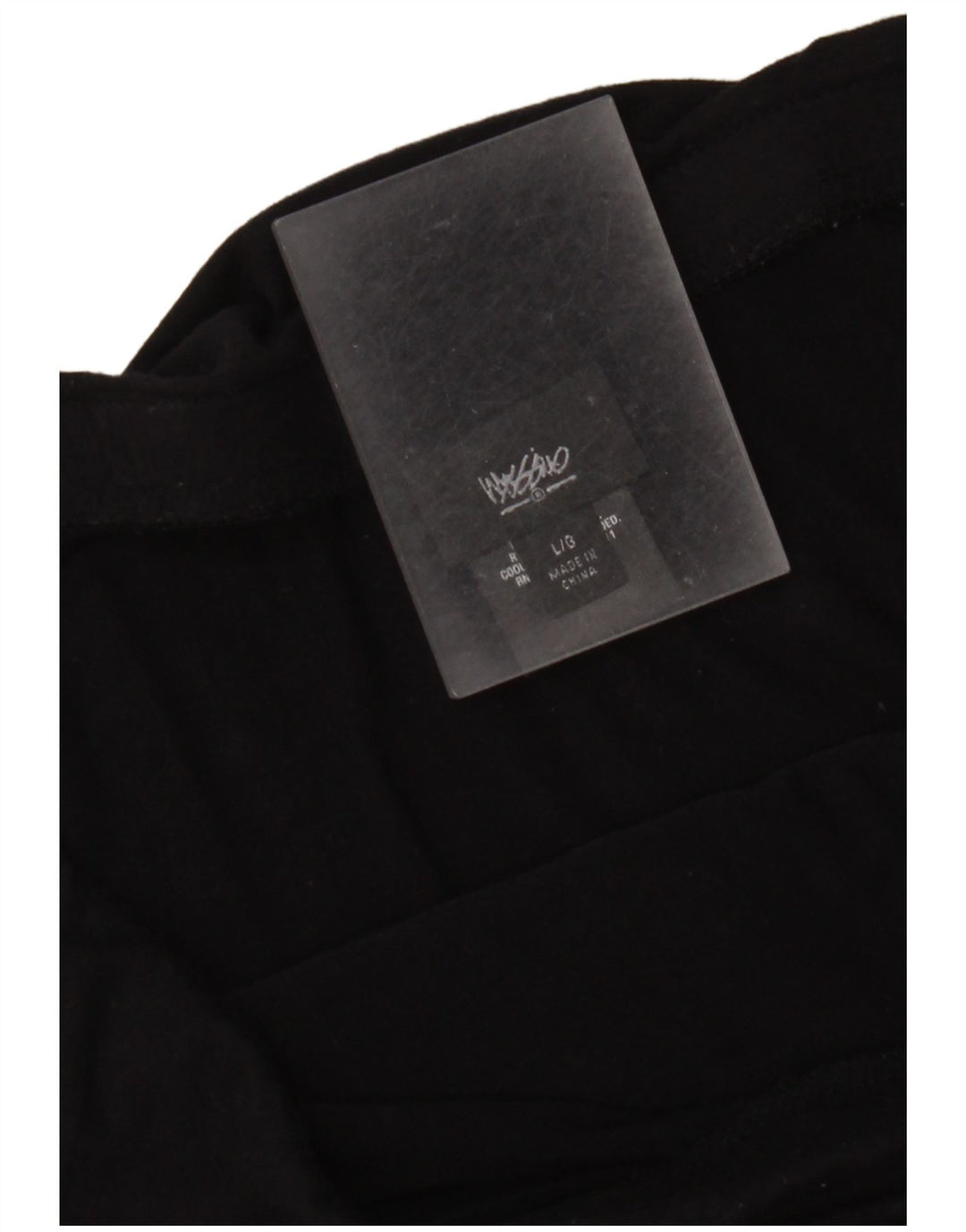 Mossimo Damen-Midirock mit hoher Taille, Größe L, W34, schwarzes Viskose
