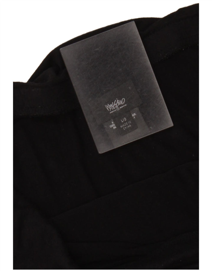 Mossimo Damen-Midirock mit hoher Taille, Größe L, W34, schwarzes Viskose