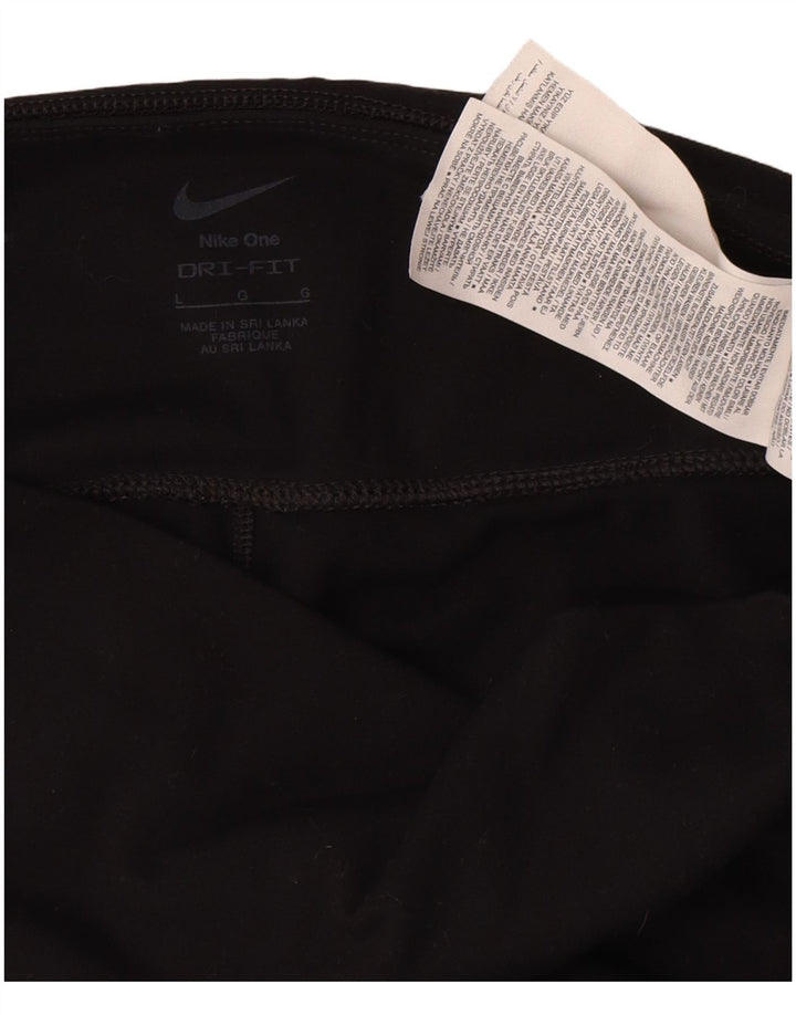 Nike Damen Dri Fit Leggings UK 16 Large Schwarz Polyester